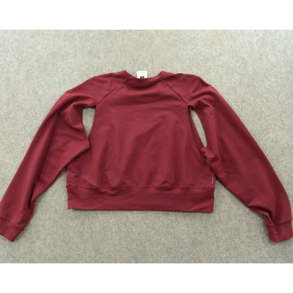 Adidas Sweatshirt Womens Large Red Performance Power Aero Ready Crop Cover Up - Picture 2 of 16